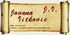 Jovana Vitković vizit kartica